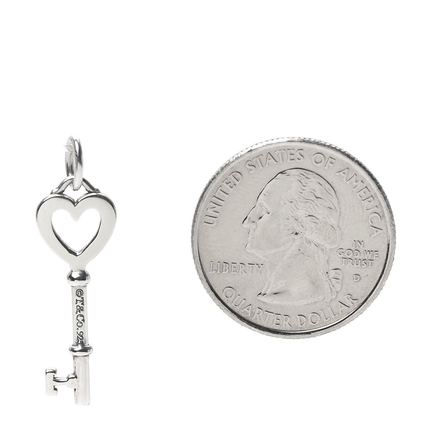 Sterling Silver Small Heart Key Pendant