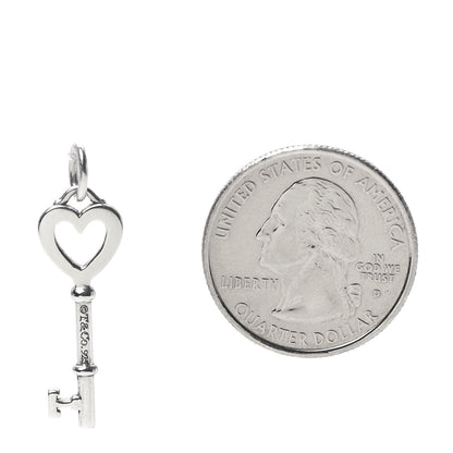 Tiffany Sterling Silver Small Heart Key Pendant 2 of 3