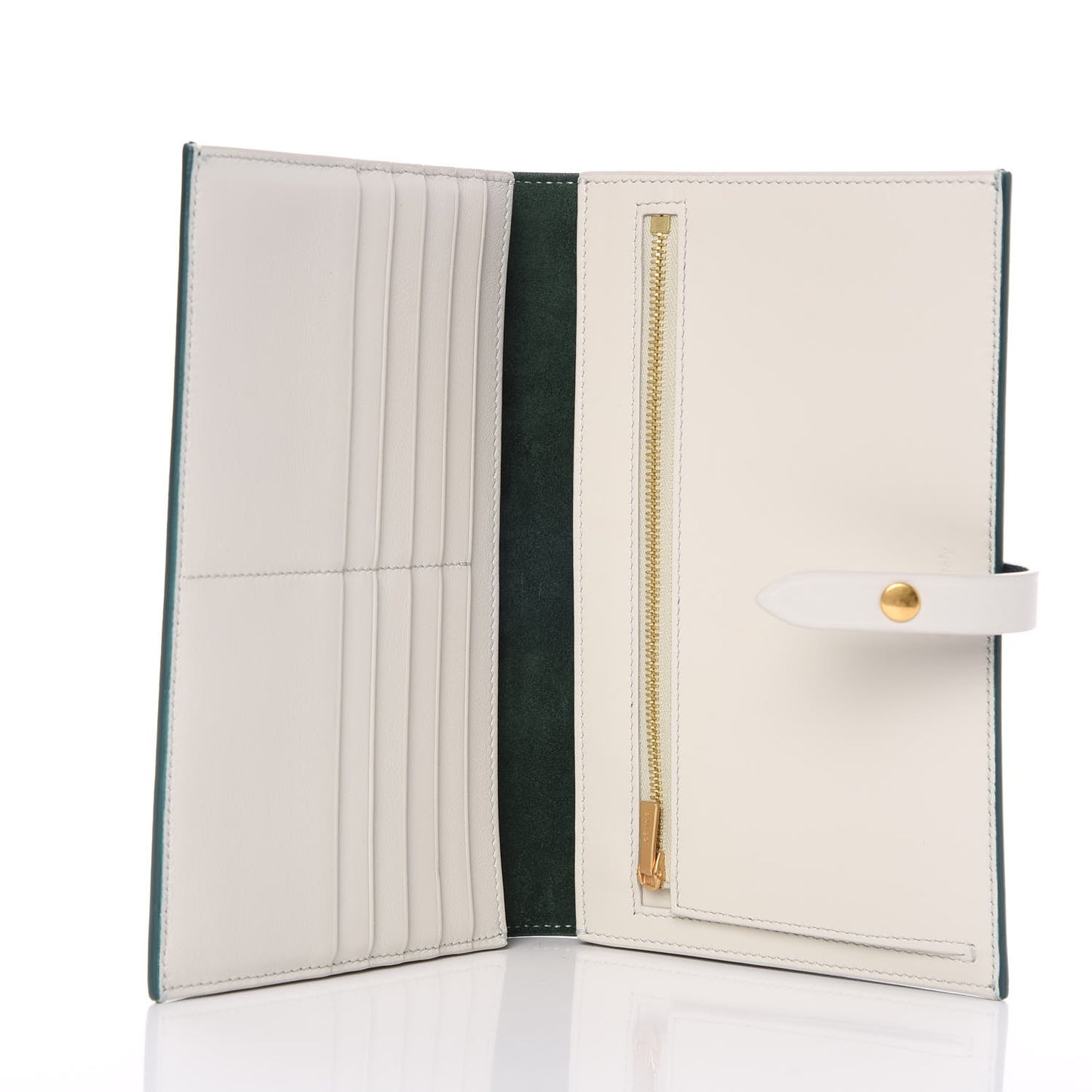 Grained Sleek Calfskin Large Multifunction Strap Wallet Amazone