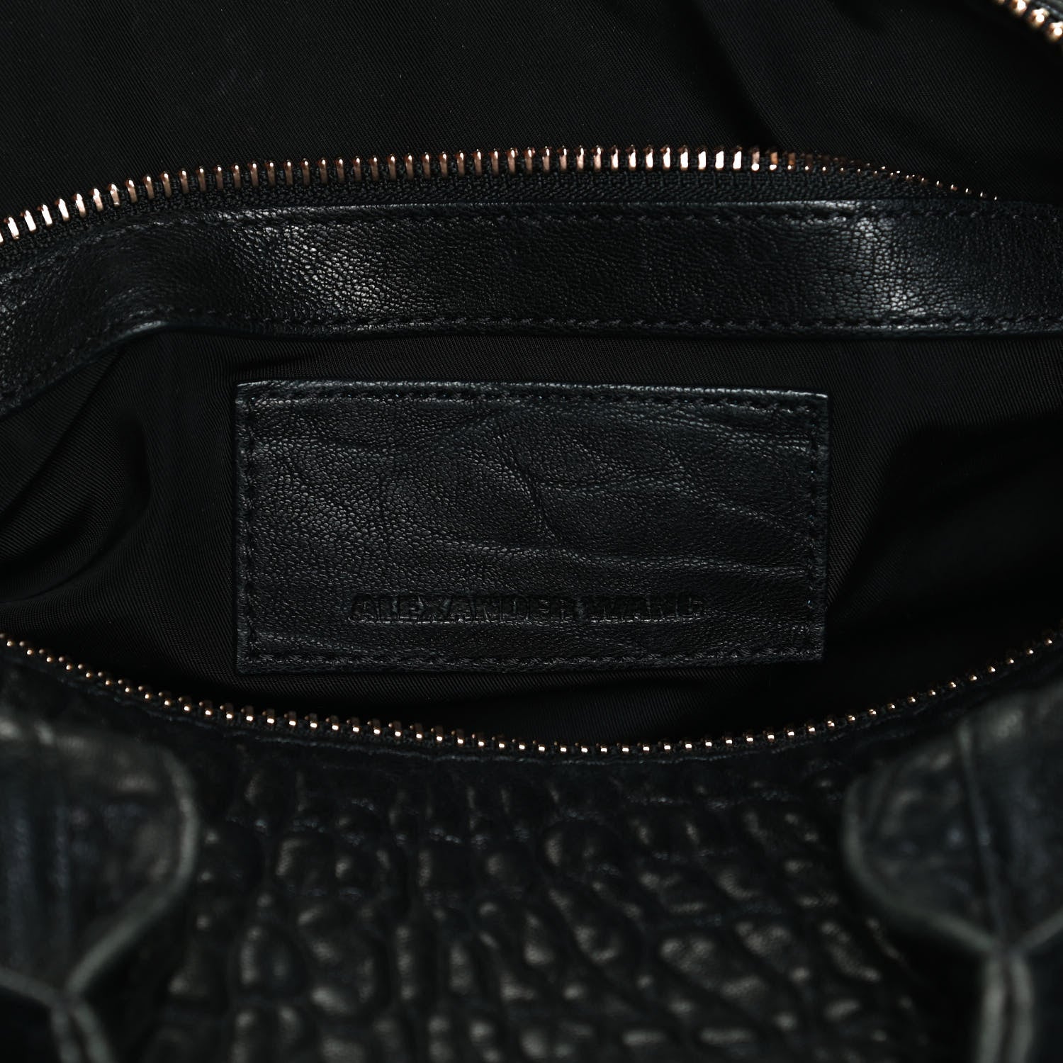 Alexander Wang Pebbled Lambskin Rocco Black Rose Gold Hardware 6 of 16