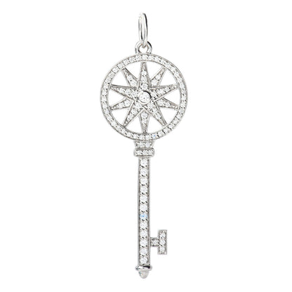 Tiffany Platinum Diamond Star Key Pendant 1 of 3