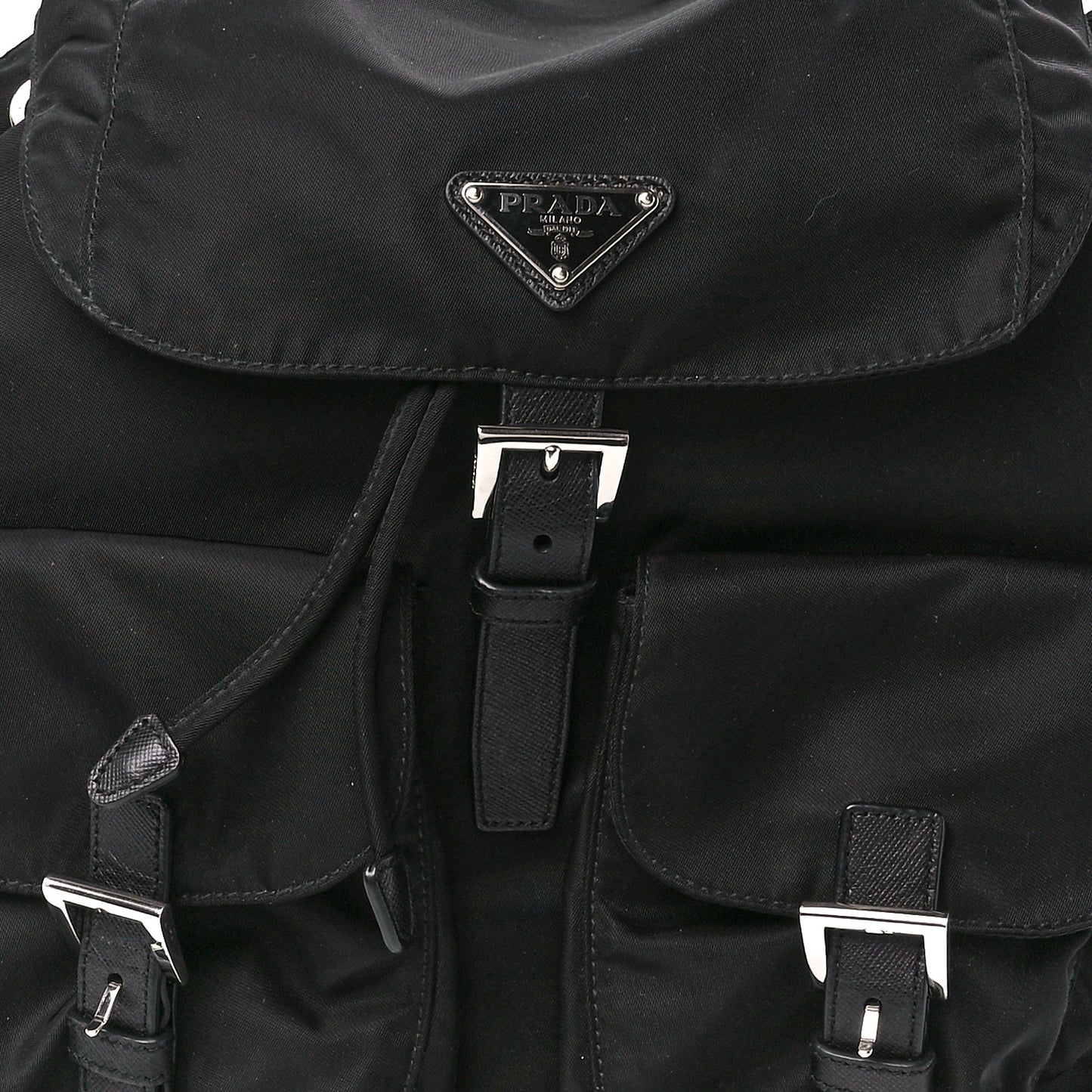 Tessuto Nylon Saffiano Medium Backpack Black