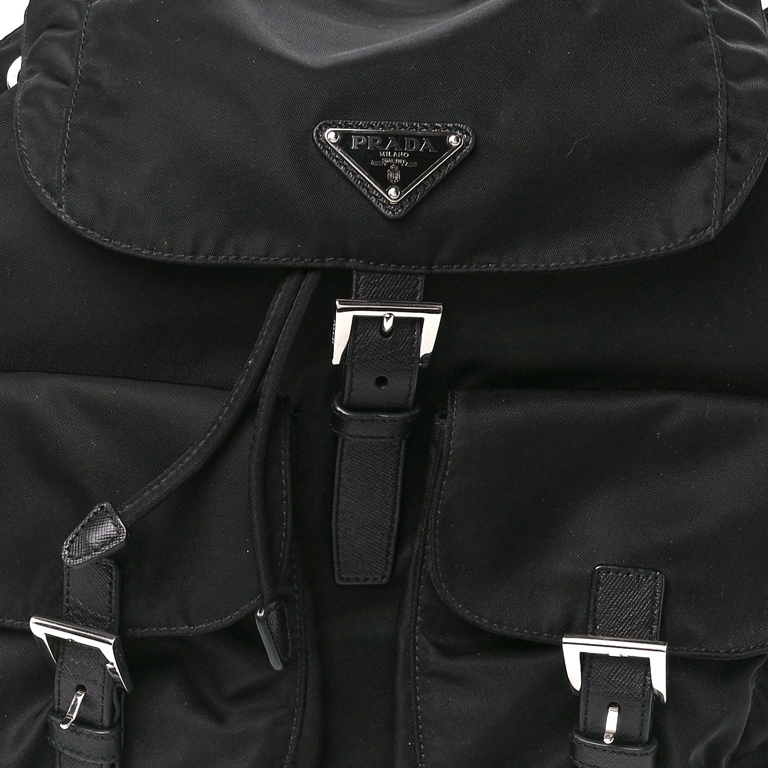Prada Tessuto Nylon Saffiano Medium Backpack Black 8 of 11