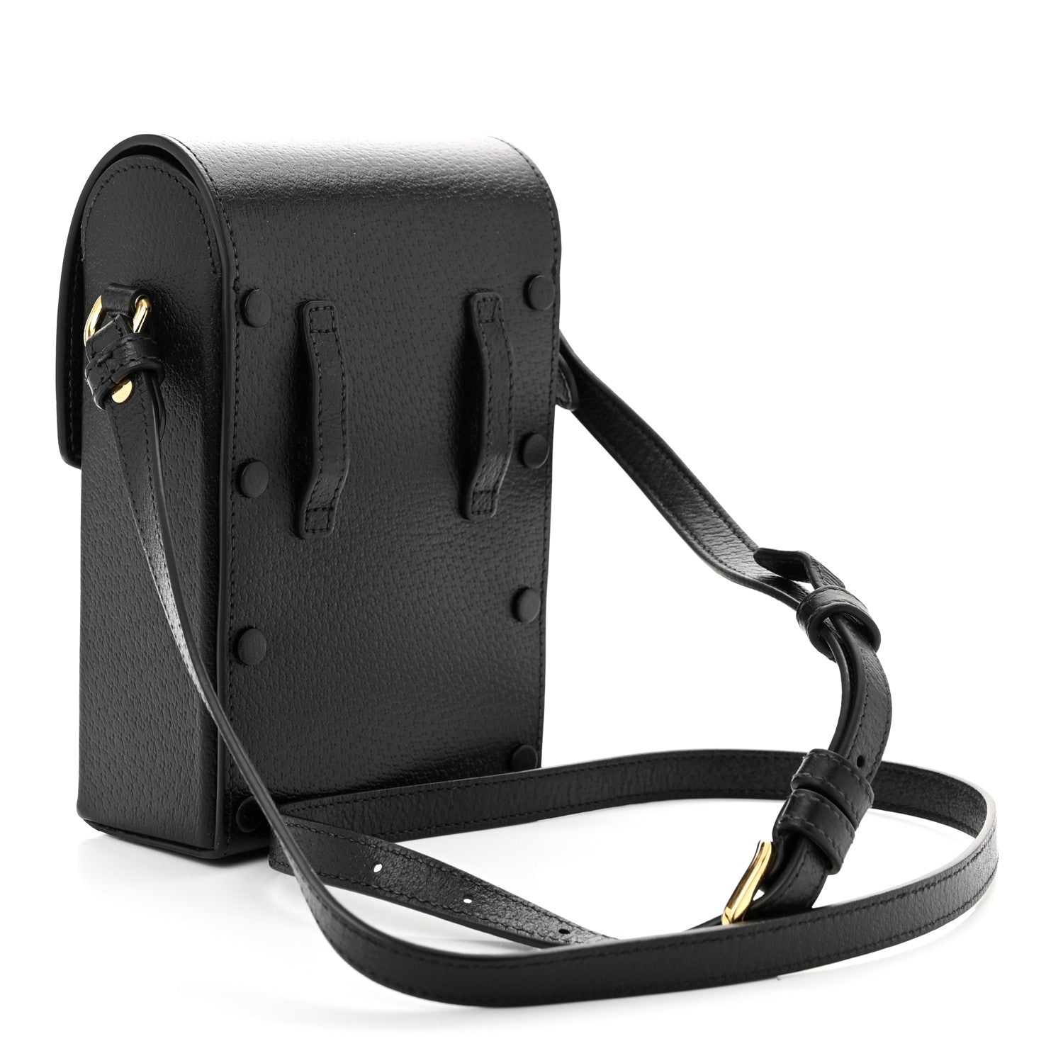 Gucci Dollar Calfskin Vertical Horsebit 1955 Crossbody Bag Black 3 of 11