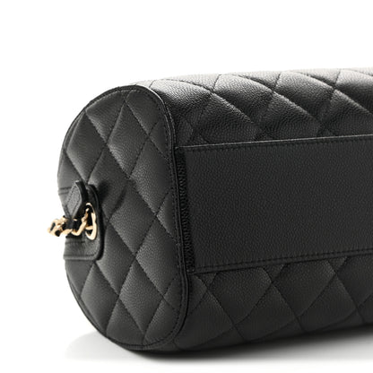 Chanel Caviar Quilted Barrel Clutch With Chain Black 9 of 10