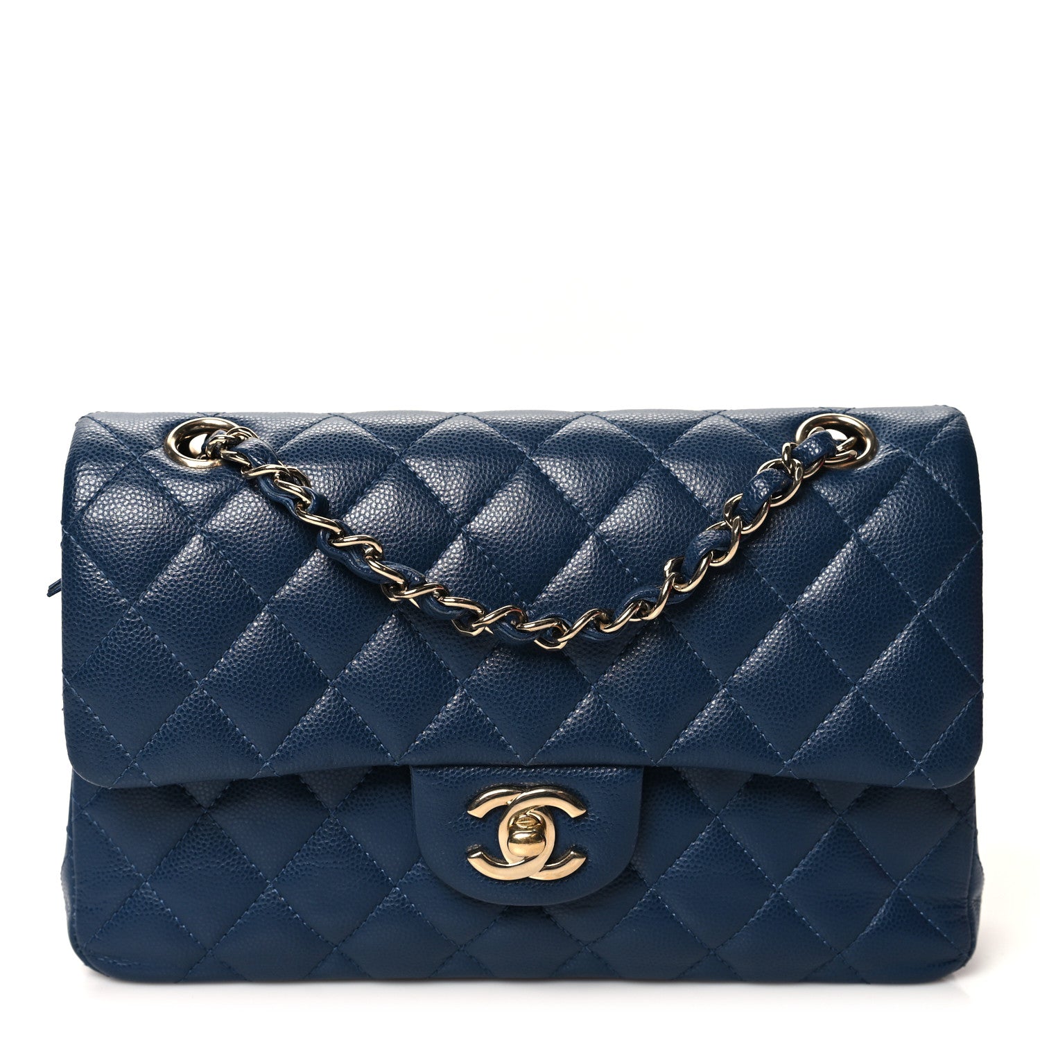 Chanel Caviar Quilted Small Double Flap Blue 1 of 10