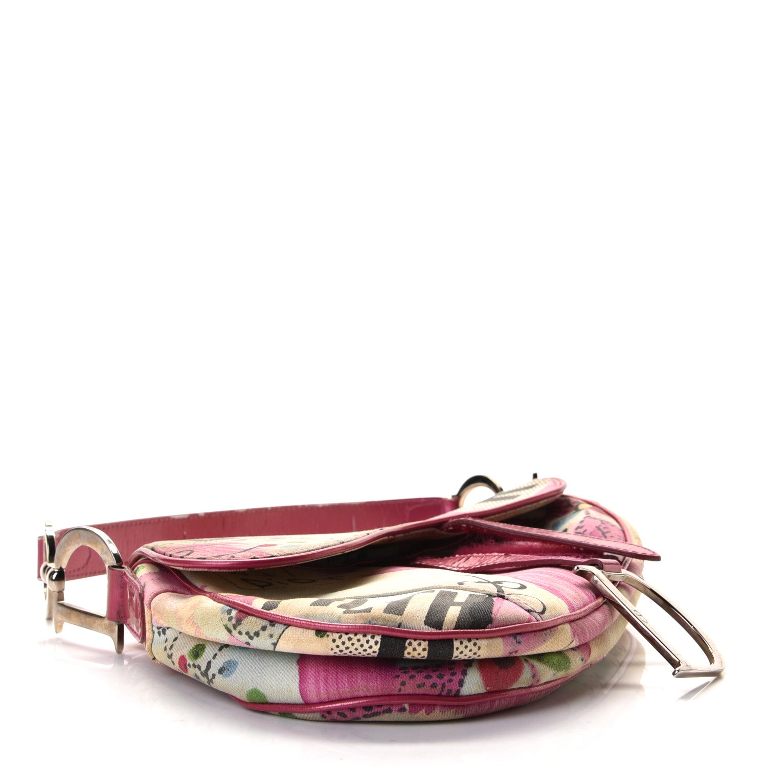 Christian Dior Canvas Filth Saddle Bag Multicolor 4 of 9