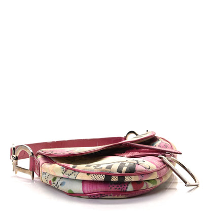 Christian Dior Canvas Filth Saddle Bag Multicolor 4 of 9