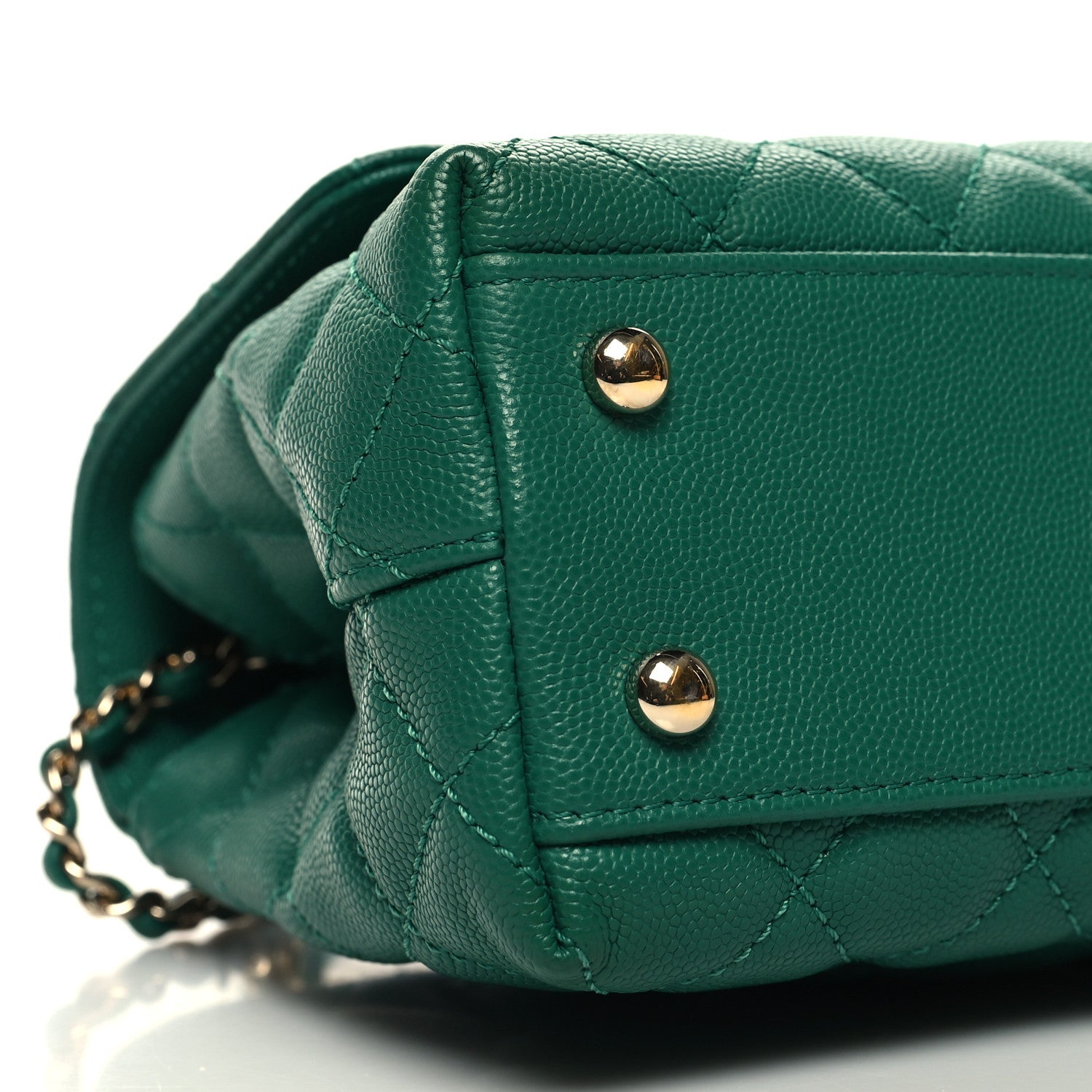 Chanel Caviar Quilted Mini Coco Handle Flap Green 9 of 10