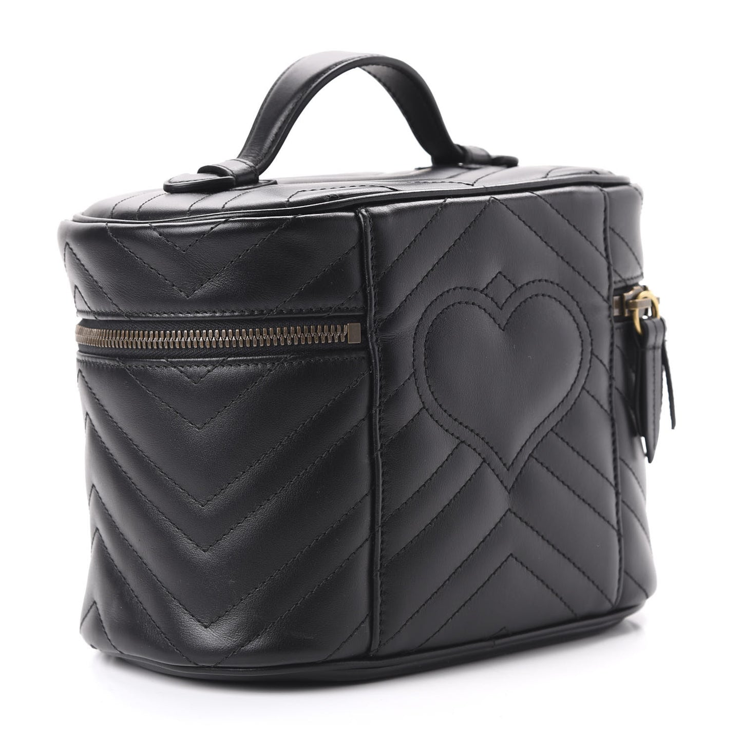 Calfskin Matelasse Small GG Marmont Vanity Cosmetic Case Black