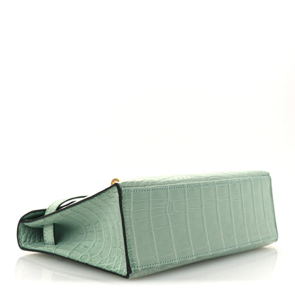 Hermes Matte Alligator Kelly Pochette Vert D'eau 4 of 12
