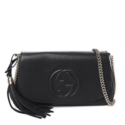 Gucci Pebbled Calfskin Medium Soho Flap Crossbody Black 1 of 9