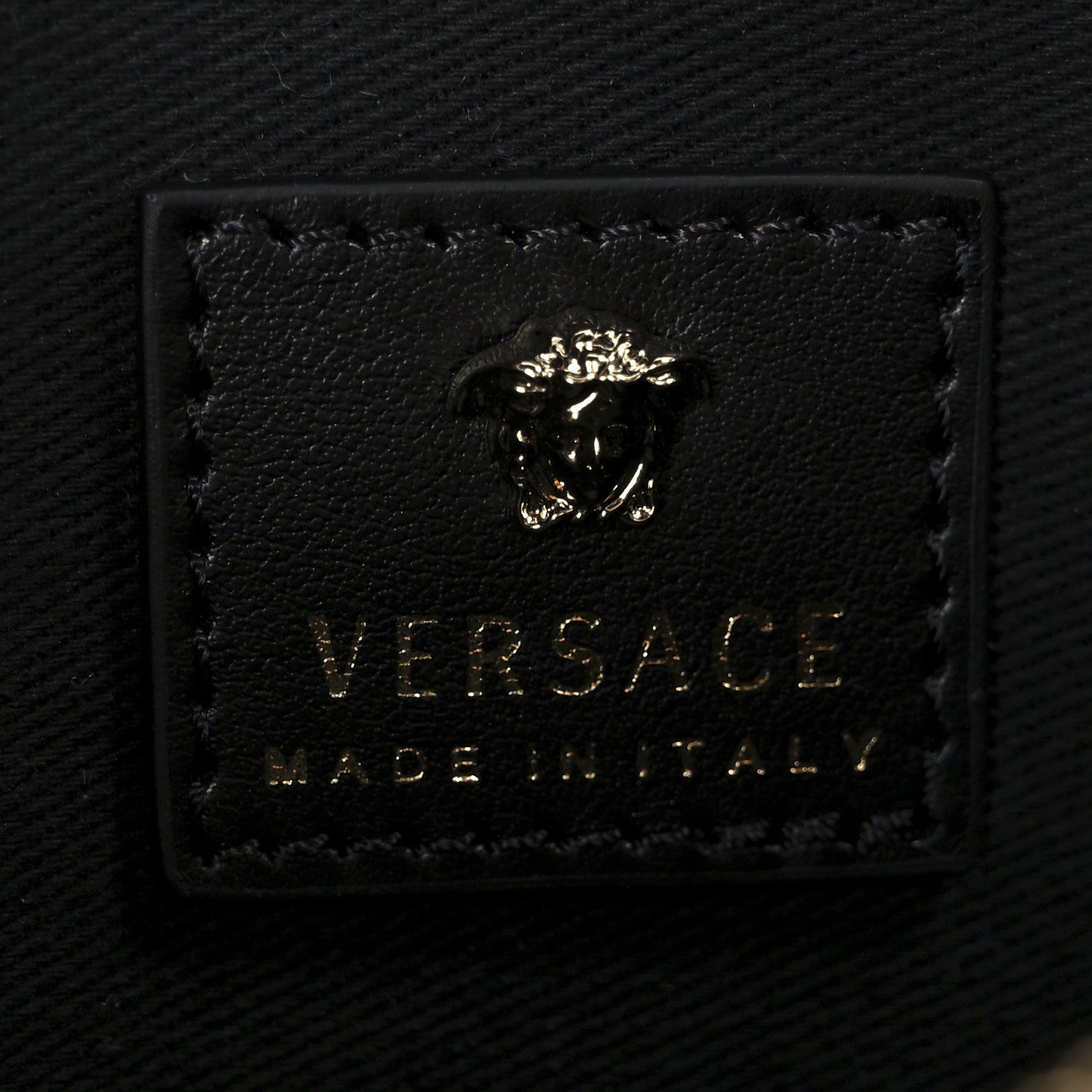 Versace Grained Calfskin Medusa Evening Clutch Bag Black 6 of 10