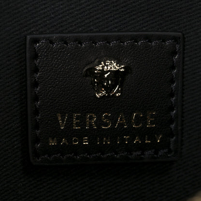 Versace Grained Calfskin Medusa Evening Clutch Bag Black 6 of 10