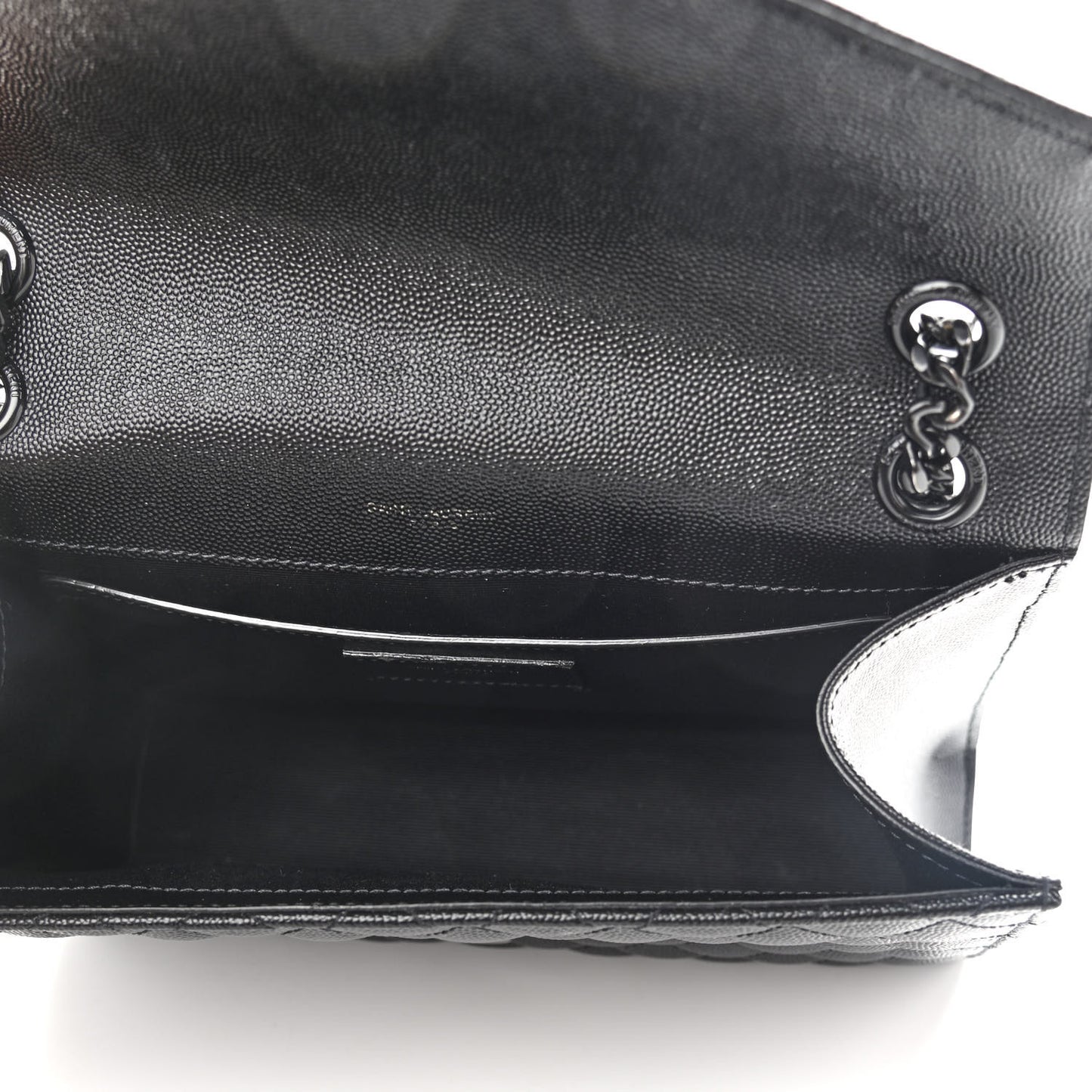 Grain De Poudre Textured Mixed Matelasse Triquilt Medium Monogram Satchel Black