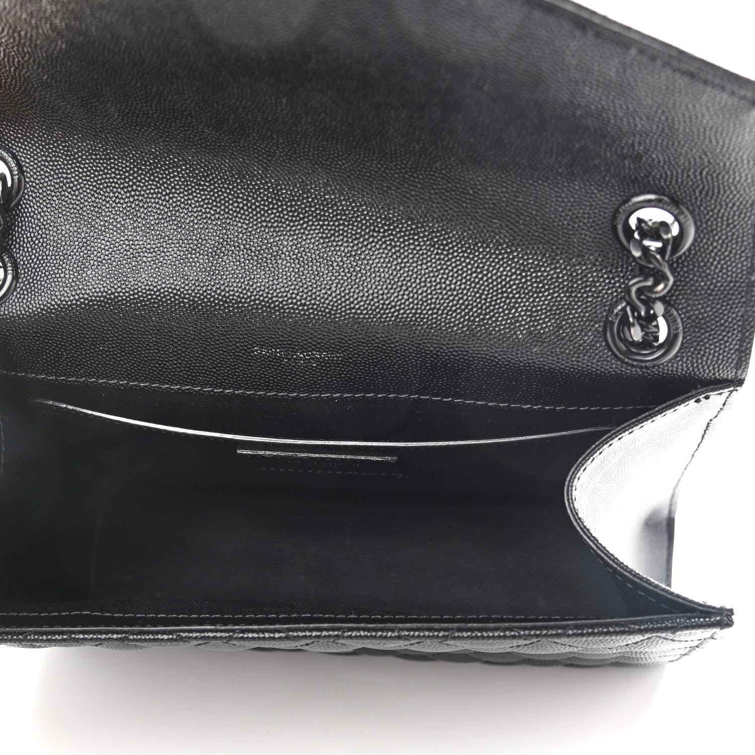 Saint Laurent Grain De Poudre Textured Mixed Matelasse Triquilt Medium Monogram Satchel Black 5 of 9