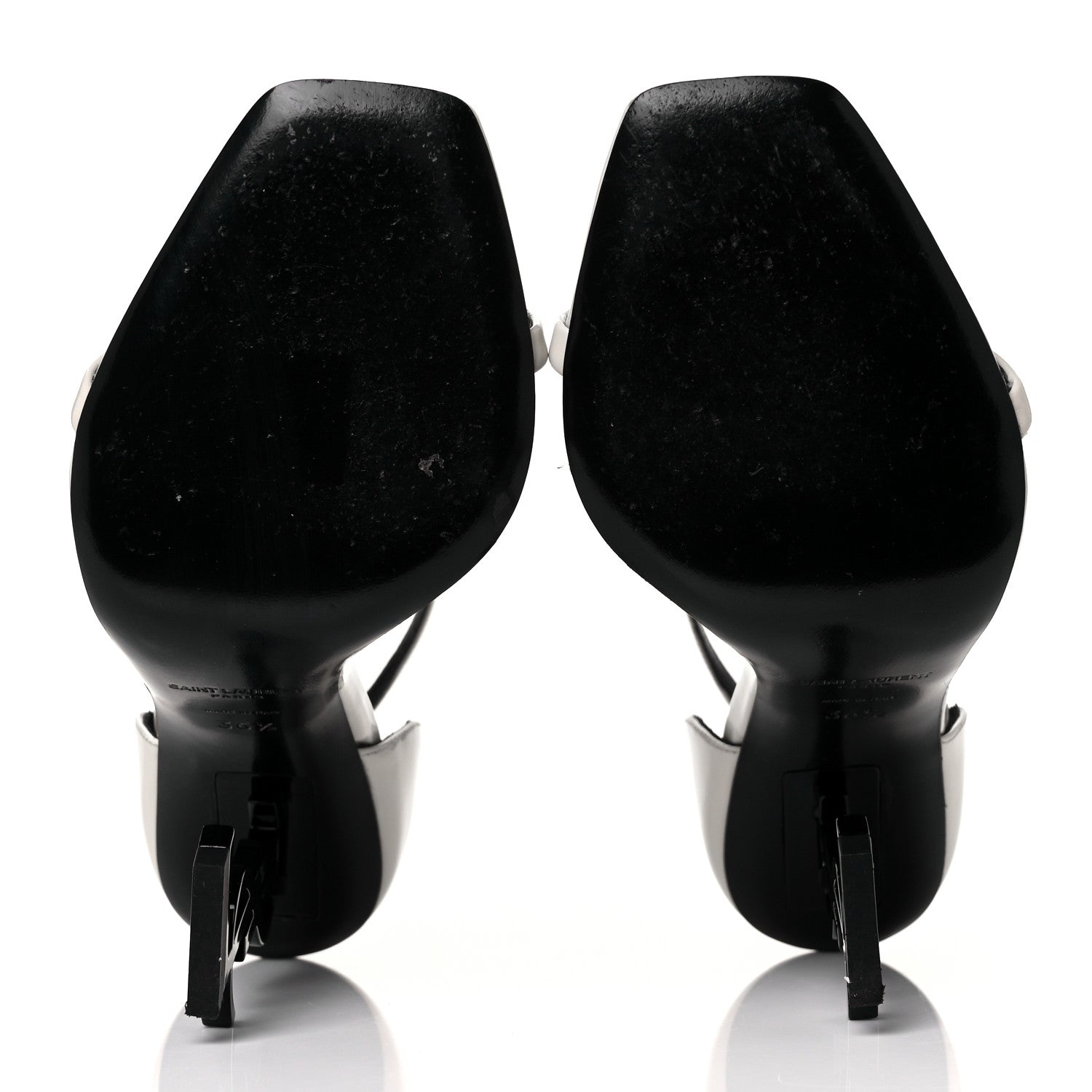 Saint Laurent Patent Calfskin Opyum 110 Sandals 36.5 Neutro 5 of 9