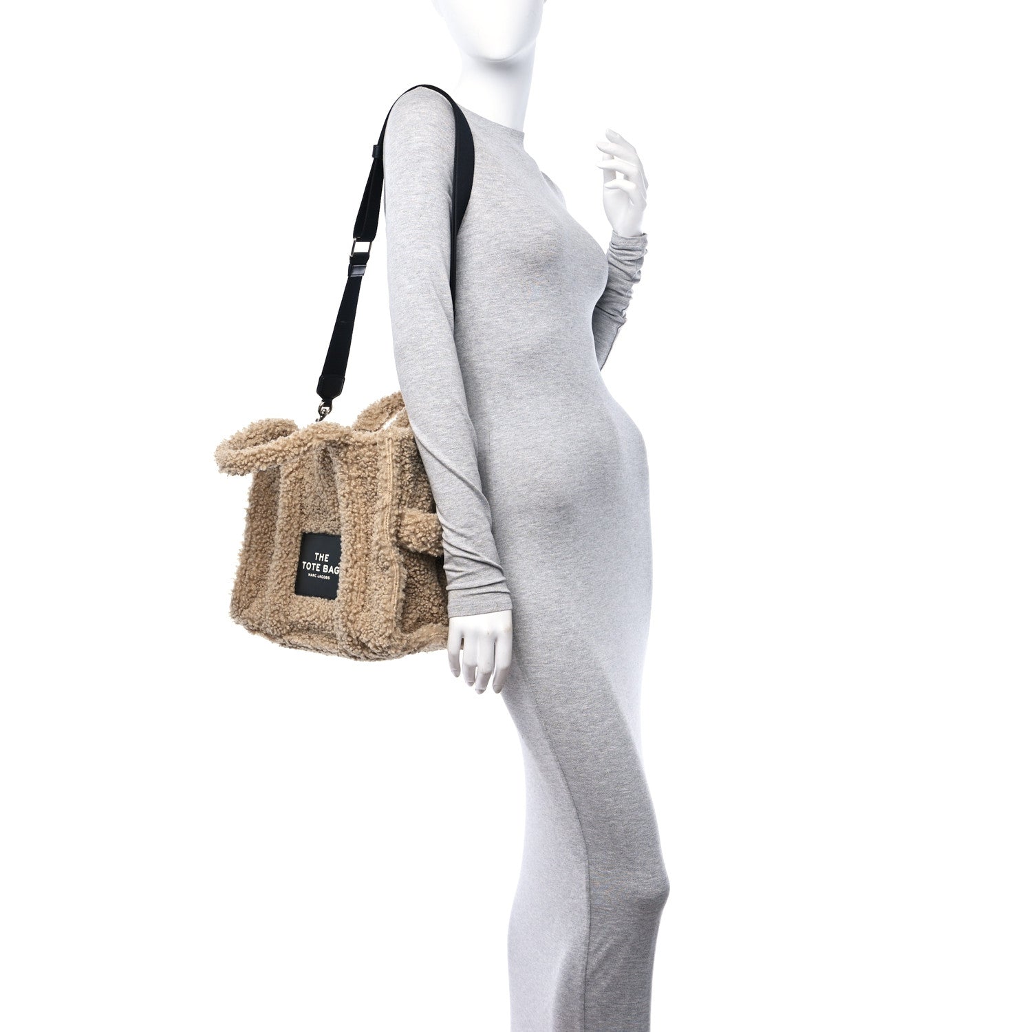Marc Jacobs Polyester Cotton Medium The Teddy Traveler Tote Bag Beige 3 of 9