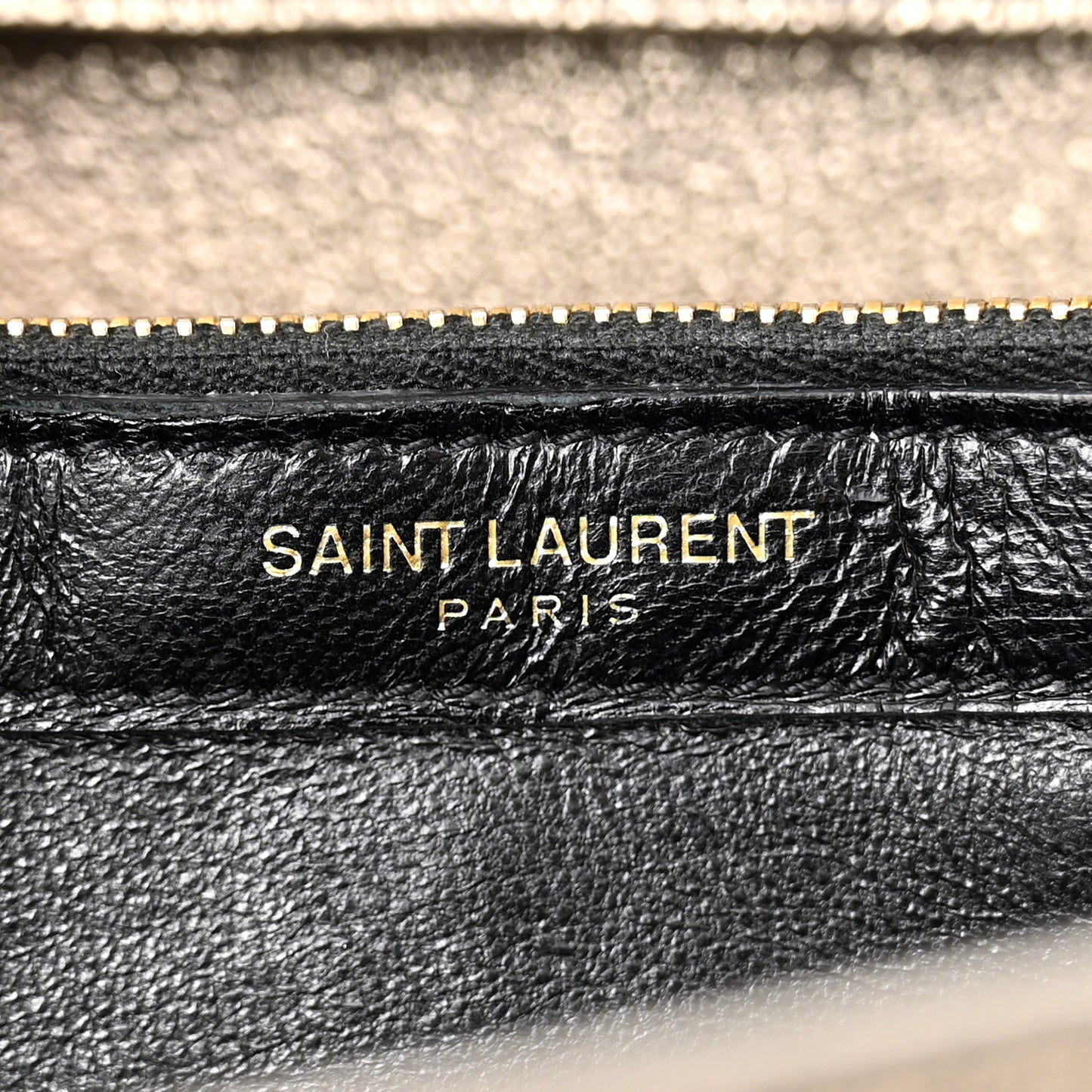 Grained Metallic Calfskin Monogram Chain Wallet Bronze