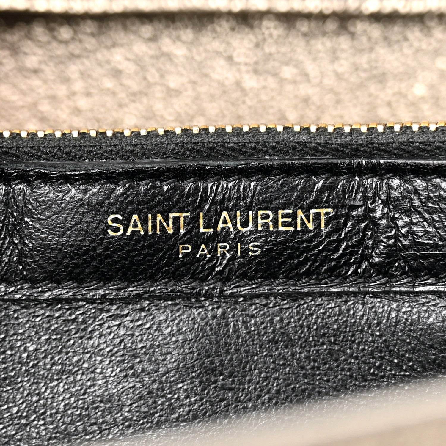 Saint Laurent Grained Metallic Calfskin Monogram Chain Wallet Bronze 6 of 17