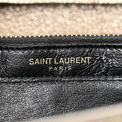 Saint Laurent Grained Metallic Calfskin Monogram Chain Wallet Bronze 6 of 17
