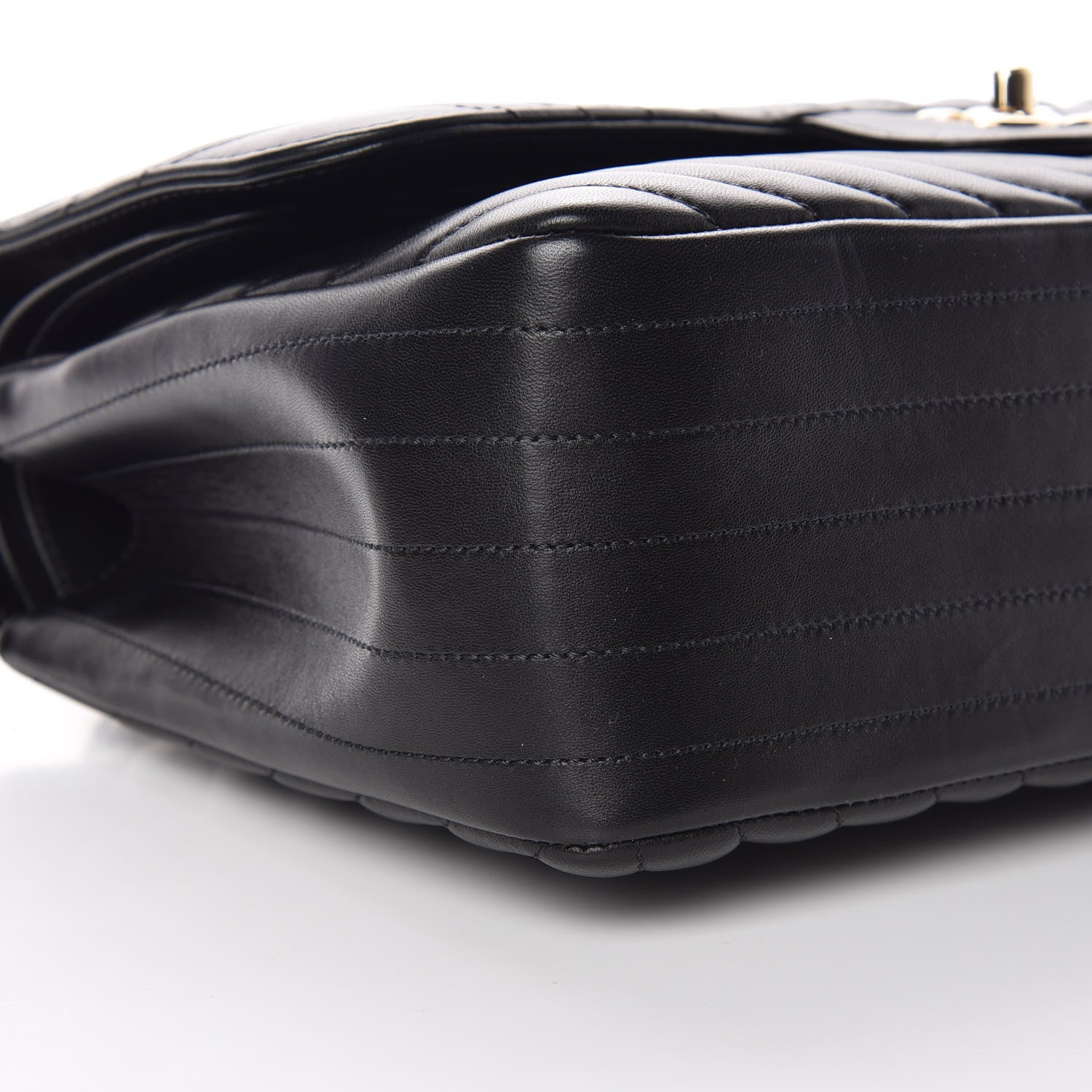 Chanel Lambskin Chevron Quilted Jumbo Double Flap Black 8 of 10