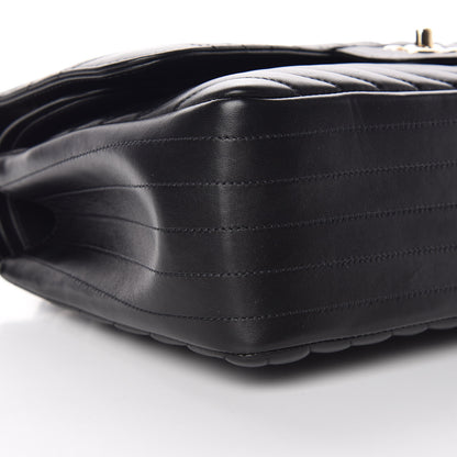 Chanel Lambskin Chevron Quilted Jumbo Double Flap Black 8 of 10