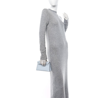 Hermes Chevre Mysore Mini Kelly Sellier 20 Bleu Brume 2 of 11