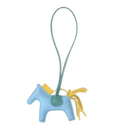 Hermes Milo Lambskin Grigri Rodeo Horse Bag Charm PM Celeste Jaune de Naples Vert Verone 1 of 4