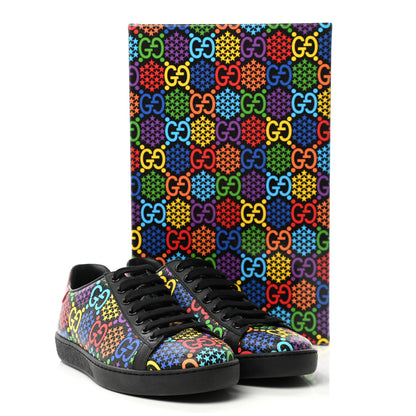Gucci GG Supreme Monogram Psychedelic Womens Ace Sneakers 35.5 Black Multicolor 11 of 11