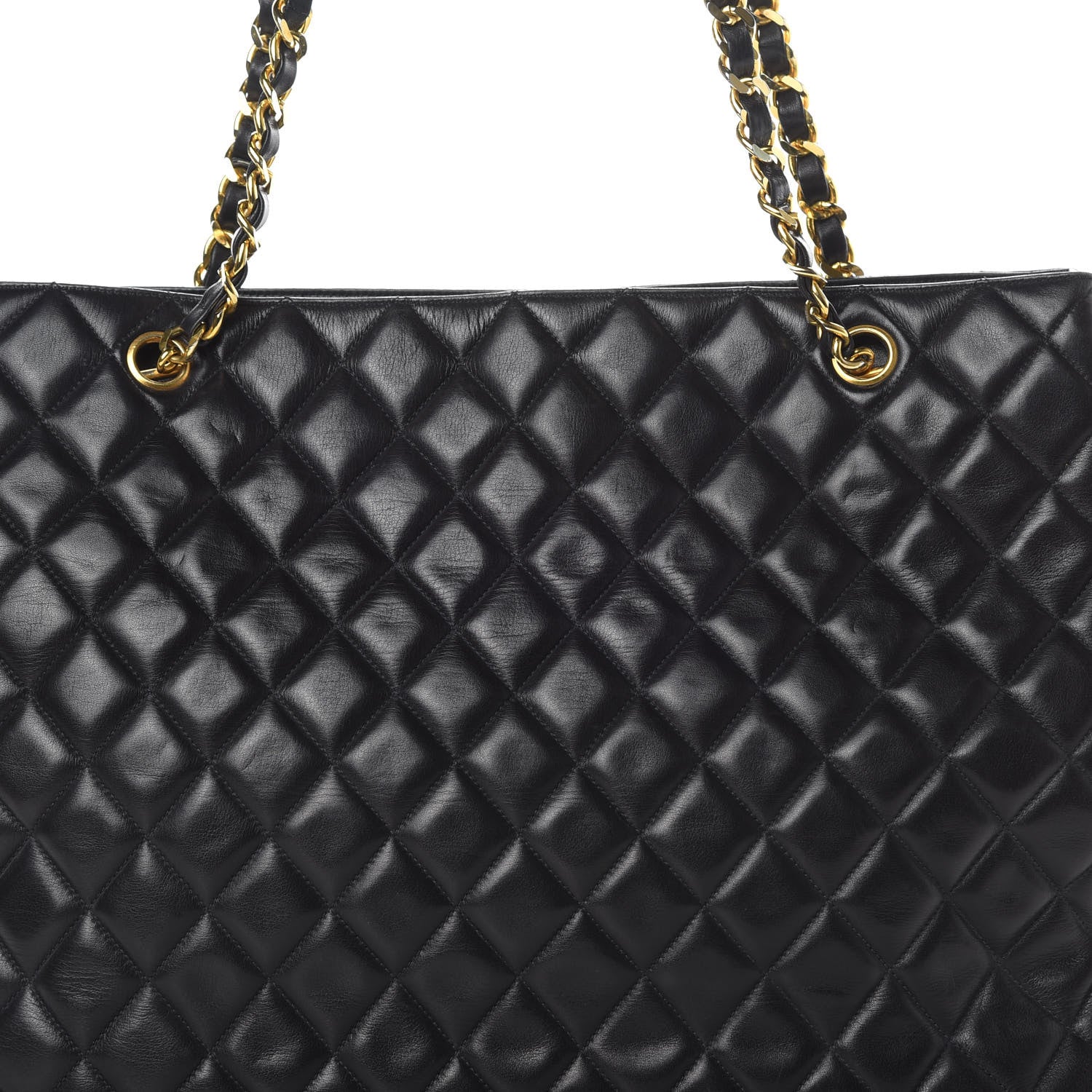 Chanel Lambskin Quilted Shopping Tote Black 11 of 18