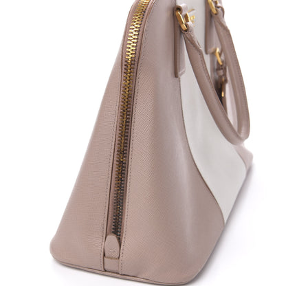 Prada Saffiano Lux Bi-Color Promenade Tote Cammeo Talco 8 of 13
