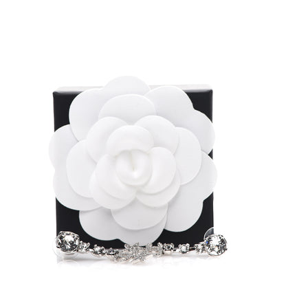 Chanel Crystal Starfall Drop CC Earrings Silver 5 of 5