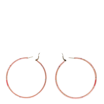 Chanel Translucent Resin Crystal Hoop Earrings Pink Multicolor 3 of 6