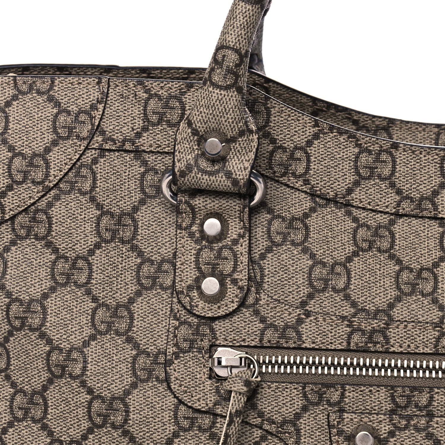 Balenciaga X GUCCI GG Supreme Monogram Neo Classic Silver Hardware City Beige Ebony 9 of 11