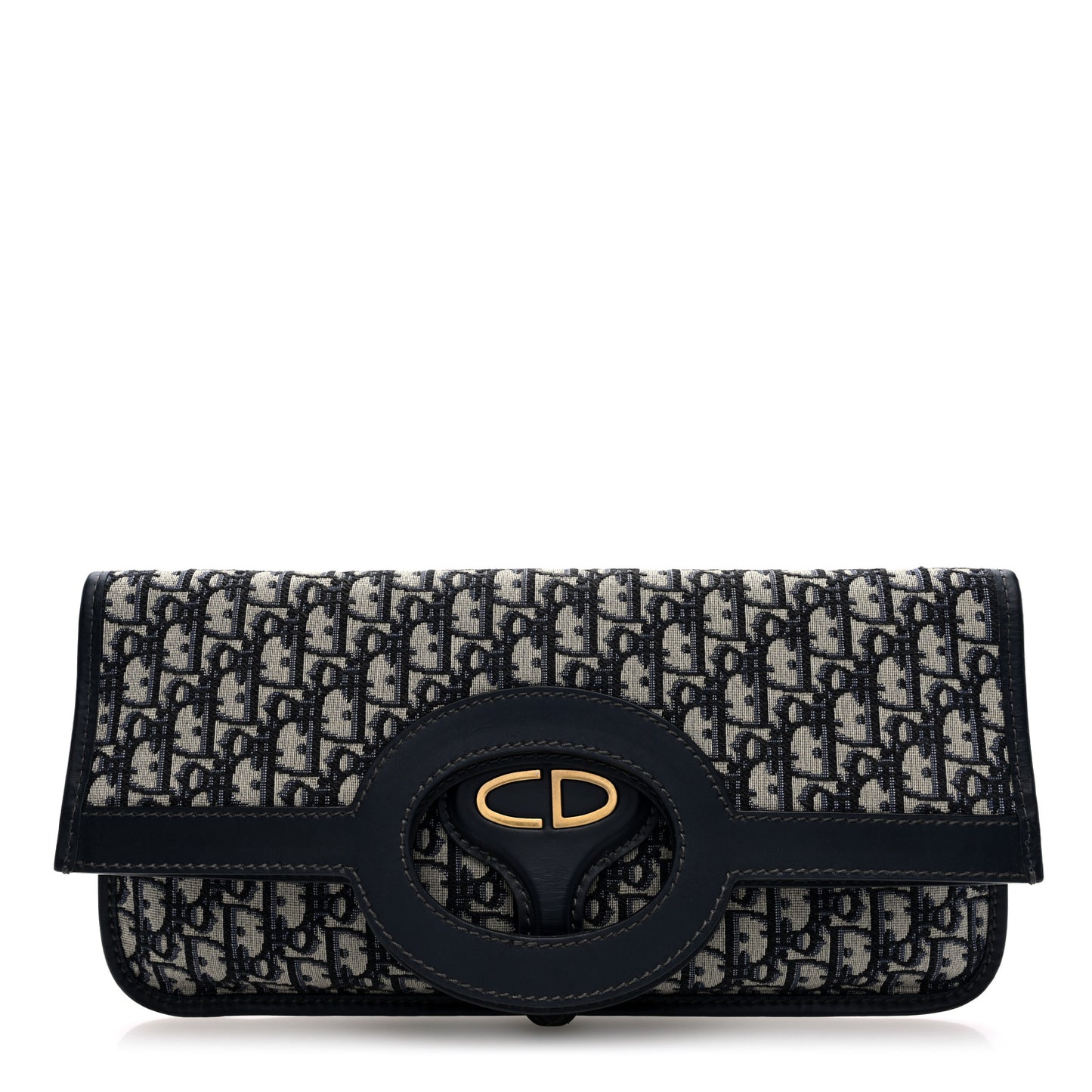 Oblique Fold Over Clutch Blue