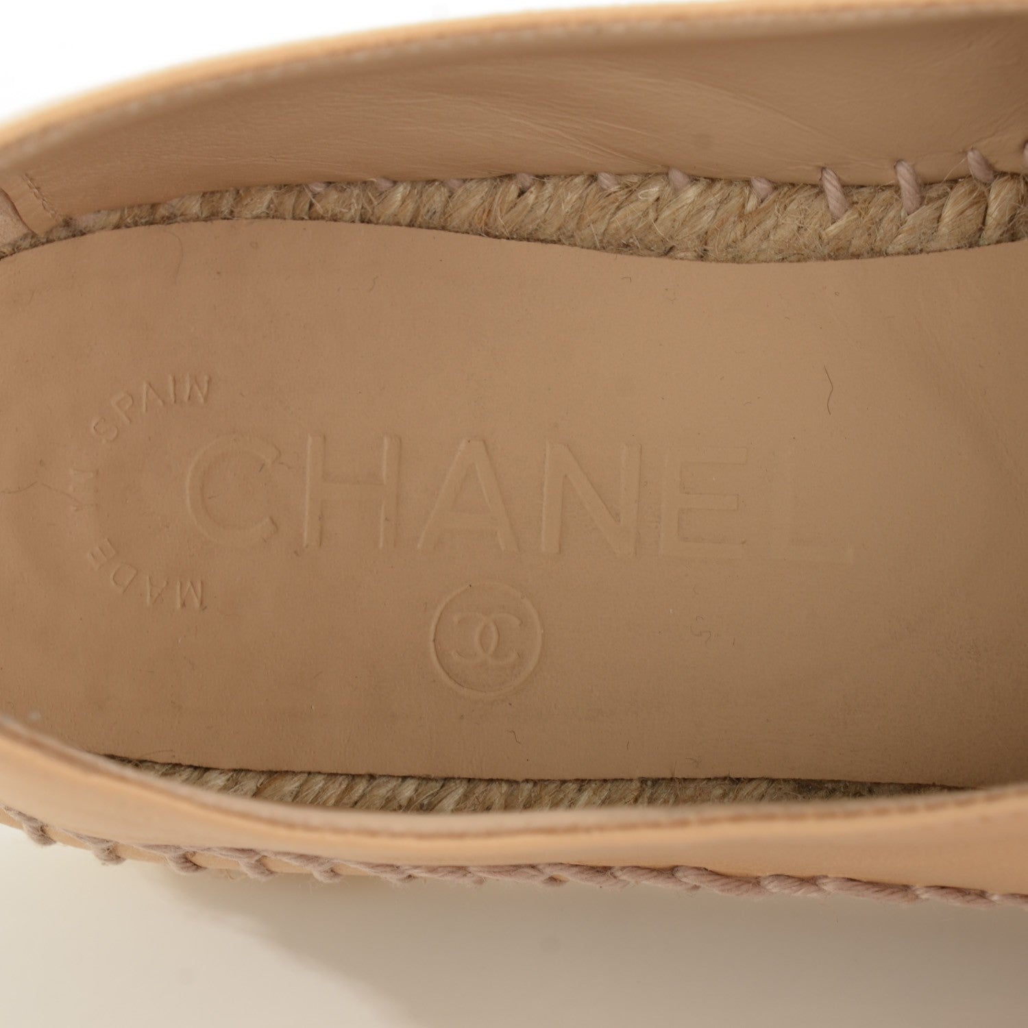 Chanel Lambskin CC Espadrilles 35 Beige Black 2 of 11