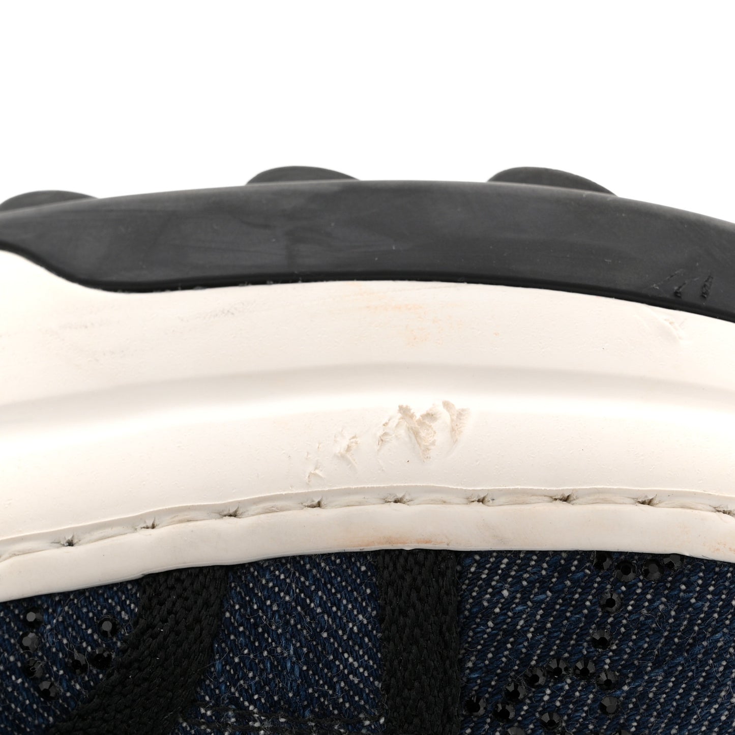 Denim Crystal GG Monogram Womens 1977 Platform Tennis Sneakers 39 Blue Black
