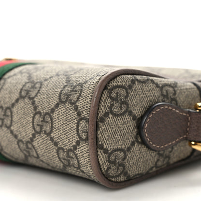 Gucci GG Supreme Monogram Web Mini Ophidia Shoulder Bag Brown 10 of 13