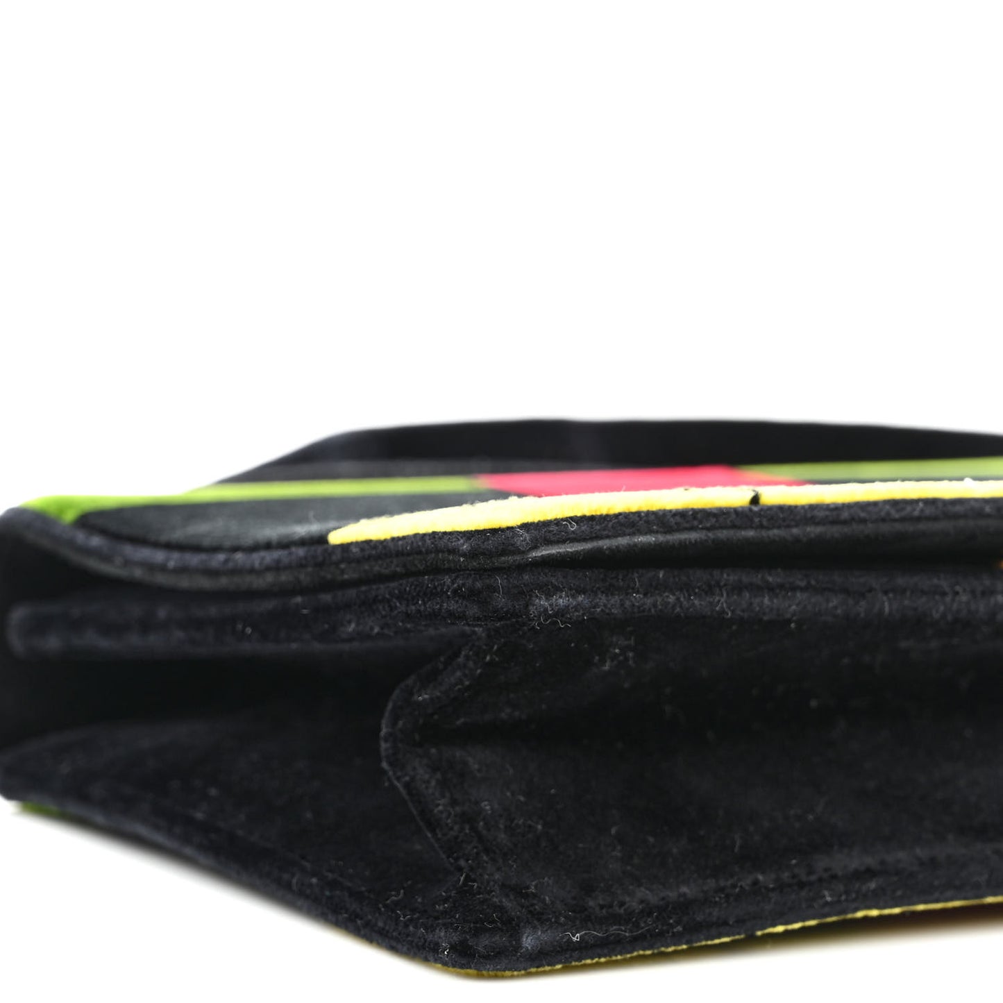 Velluto Ricamo Cahier Shoulder Bag Black