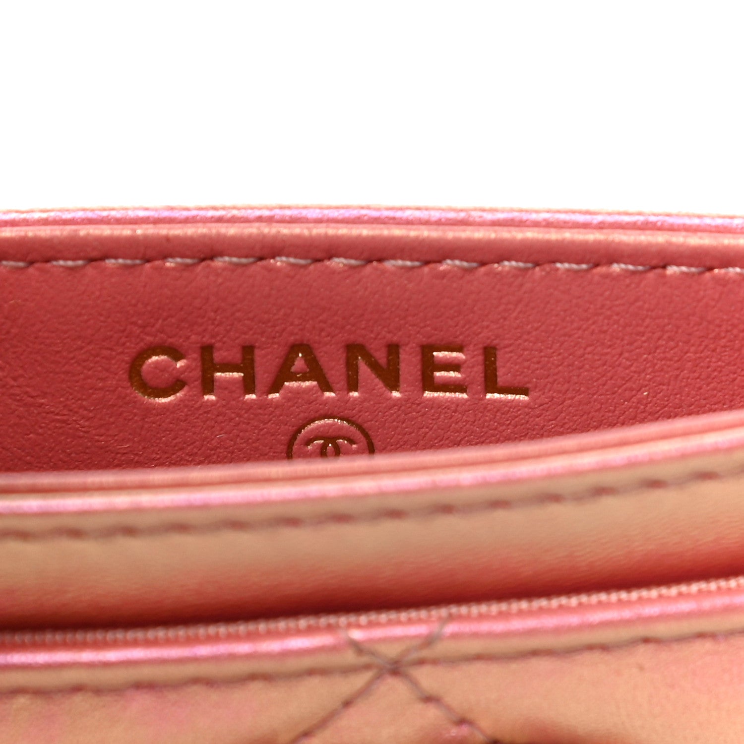 Chanel Iridescent Calfskin Quilted Chanel 19 Card Holder Pink 6 of 12