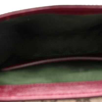 Gucci GG Supreme Monogram Textured Dollar Calfskin Small Ophidia Top Handle Shoulder Bag Beige Bordeaux 5 of 11