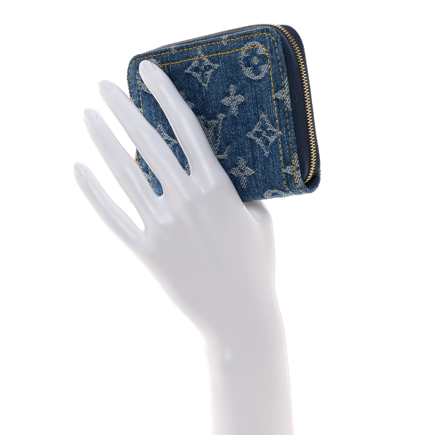 Louis Vuitton Denim Monogram Zippy Coin Purse Blue 2 of 7