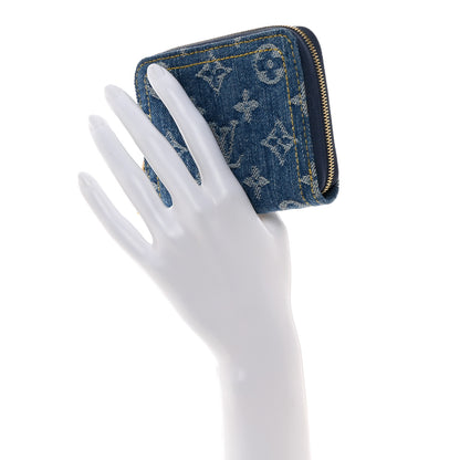Louis Vuitton Denim Monogram Zippy Coin Purse Blue 2 of 7