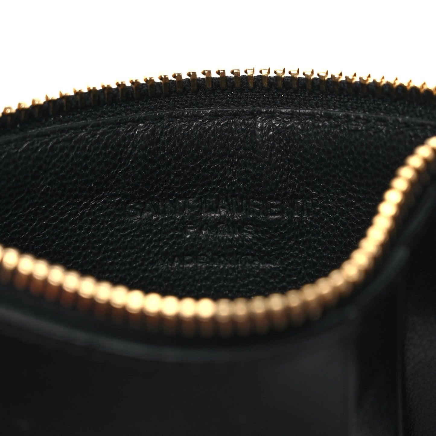 Calfskin 5 Fragments Zip Pouch Card Holder Black