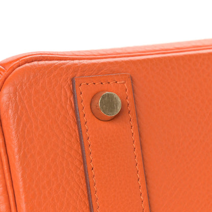 Hermes Taurillon Clemence Birkin 40 Orange 16 of 19