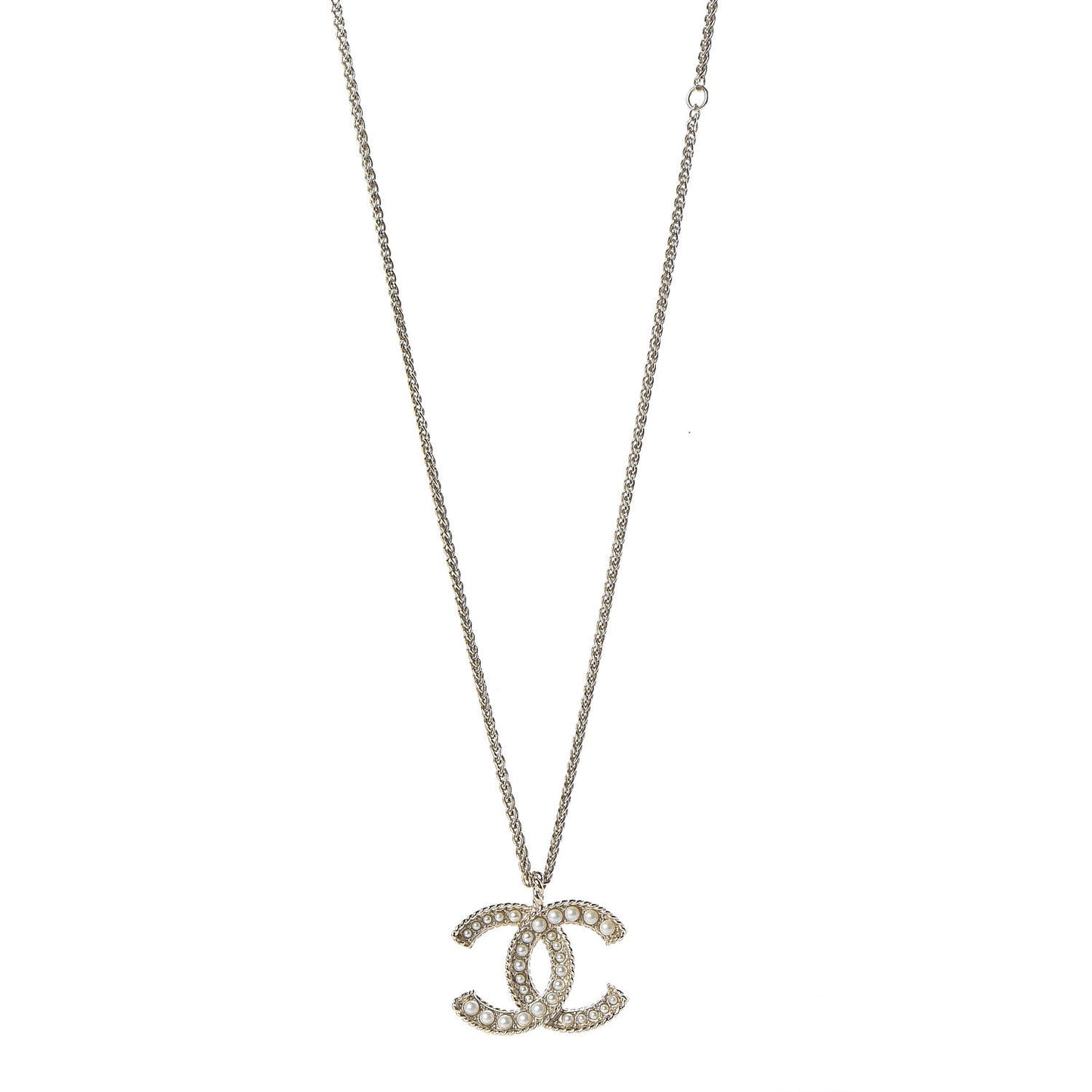 Pearl CC Pendant Necklace Gold