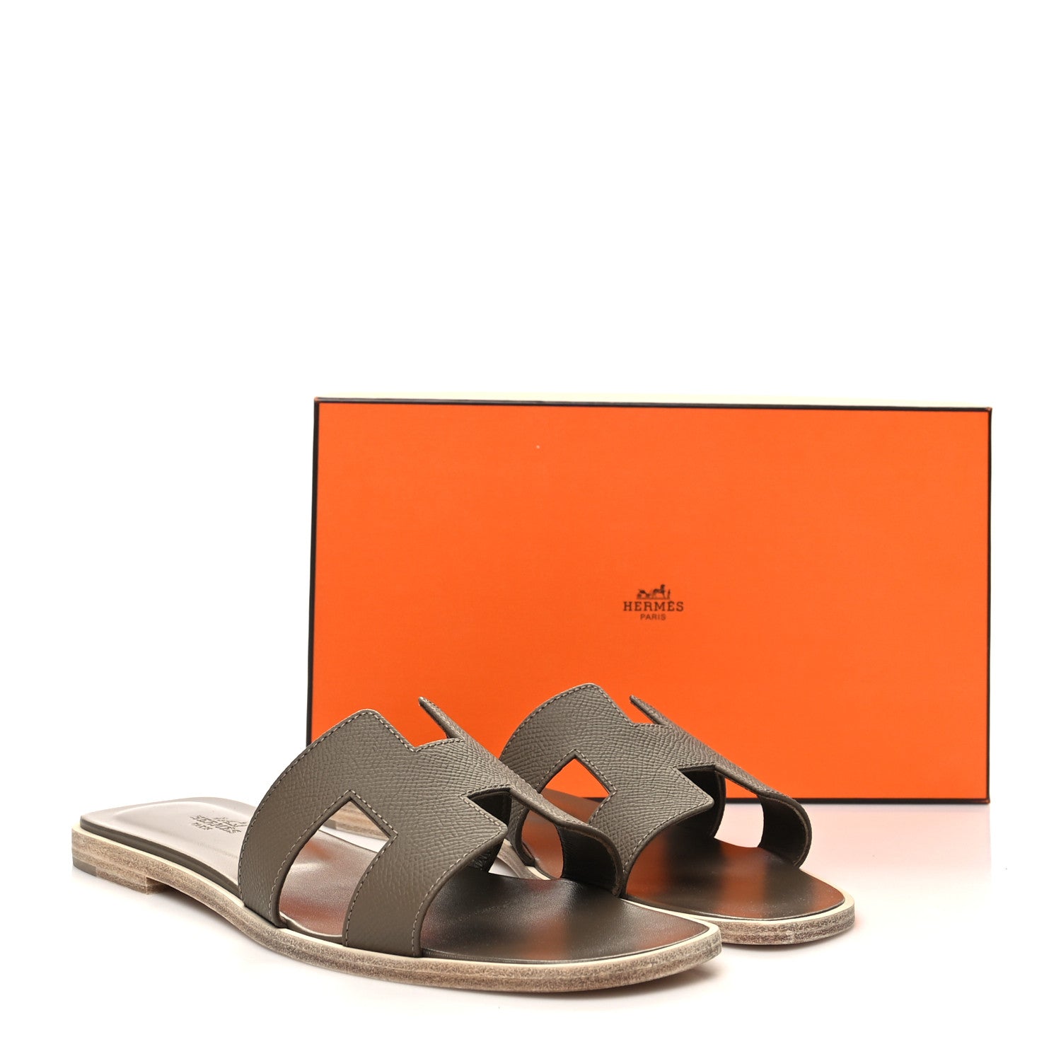 Hermes Epsom Oran Sandals 39 Etoupe 9 of 9
