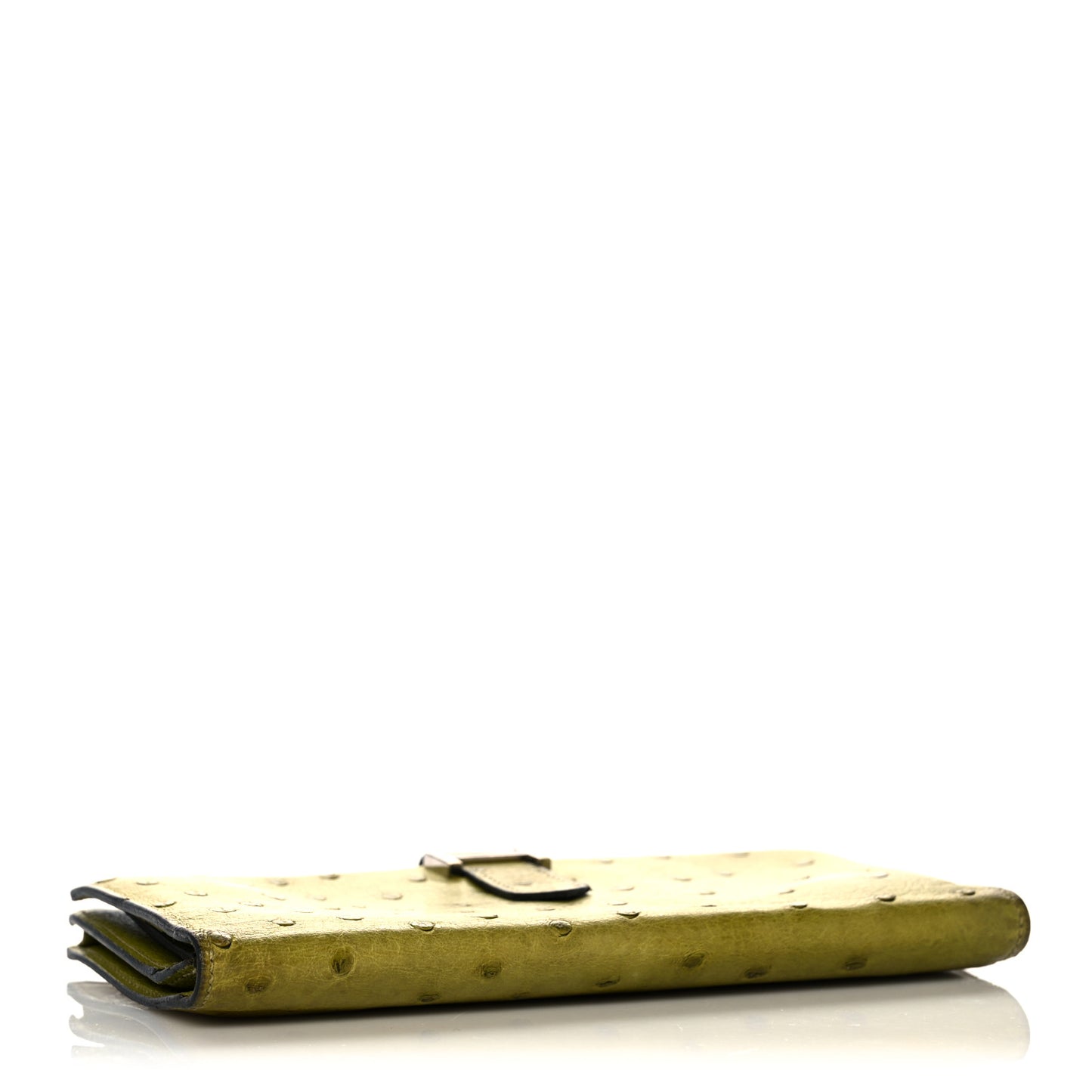 Ostrich Bearn Gusset Wallet Vert Anis
