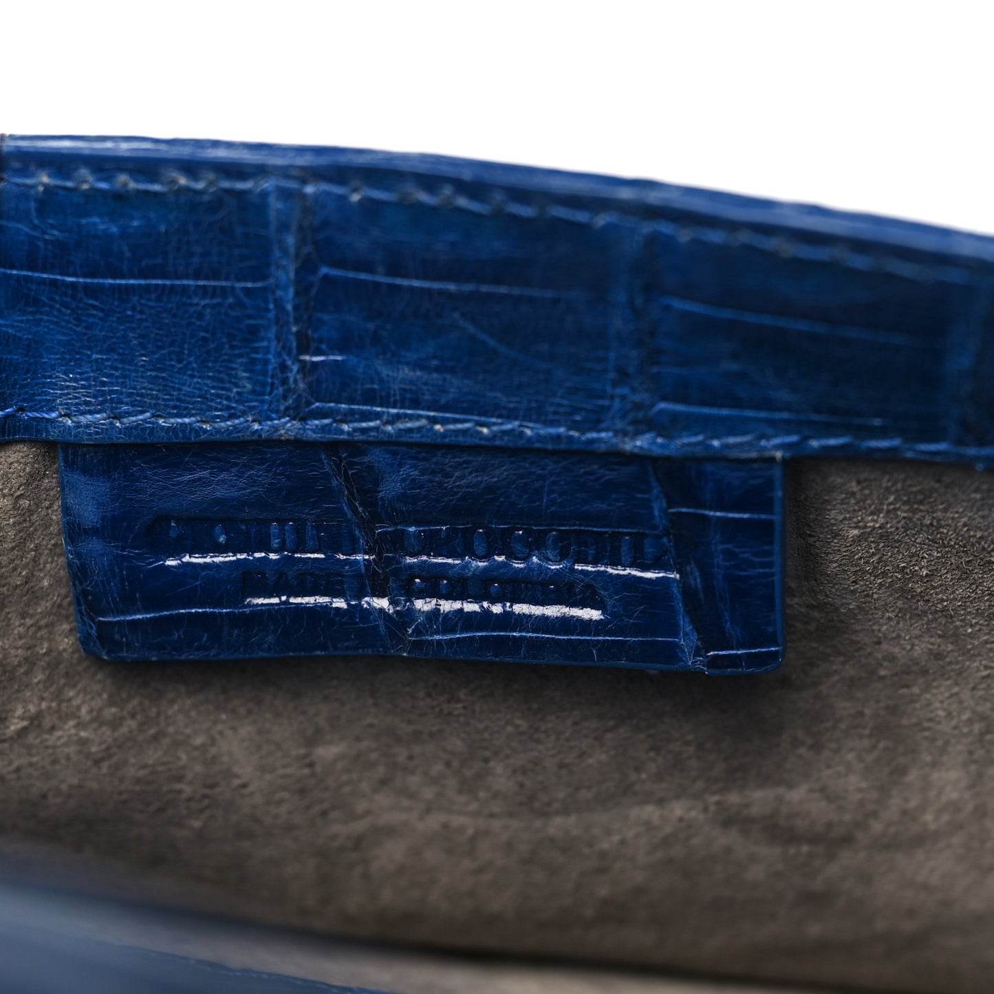 Crocodile Foldover Clutch Blue